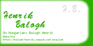 henrik balogh business card